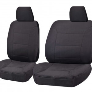 Seat Covers for TOYOTA LANDCRUISER 60.70.80 SERIES HZJ-HDJ-FZJ 1981 - 2010 TROOP CARRIER 4X4 SINGLE CAB CHASSIS FRONT BUCKET + _ BENCH CHARCOAL ALL TERRAIN
