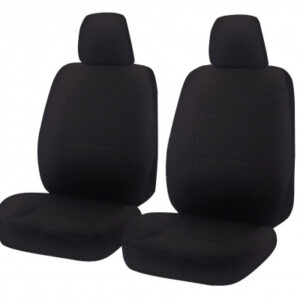 Seat Covers for TOYOTA LANDCRUISER 70 SERIES VDJ 05/2008 - ON SINGLE / DUAL CAB FRONT 2X BUCKETS BLACK ALL TERRAIN