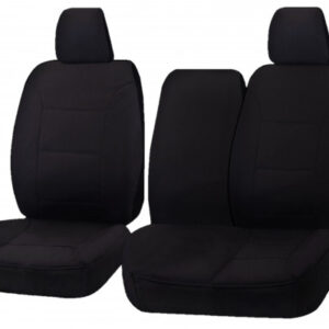 Seat Covers for TOYOTA LANDCRUISER 100 SERIES 1998 - 2015 STANDARD HZJ-FZJ105R FRONT BUCKET + _ BENCH WITH FOLD DOWN ARMREST/CUP HOLDER BLACK ALL TERRAIN