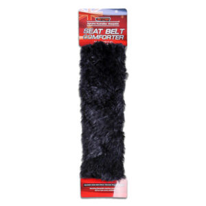 Single Sheepskin Seat Belt Pad 26Cm - Black