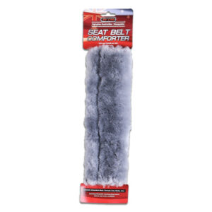 Single Sheepskin Seat Belt Pad 26Cm - Silver